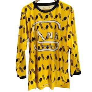 Cell Phone Gang shirt Large mens long sleeve yellow GA-NG Affiliation top